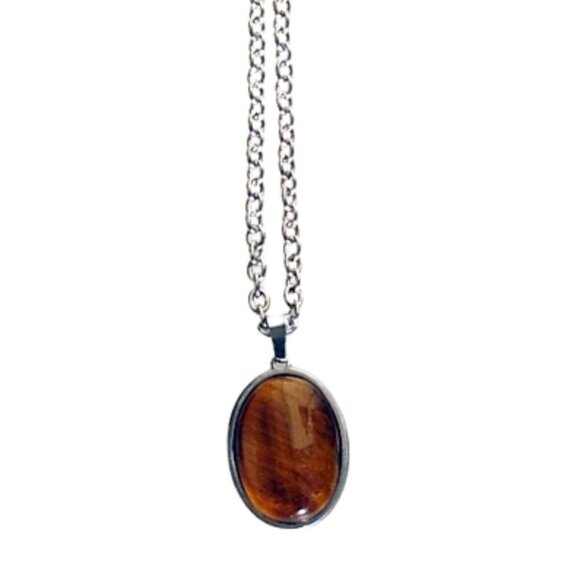 Tiger Eye Pendant with chain - Picture 2 of 3